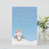 Hert Kerstman Uil Briefpapier (Staand voorkant)