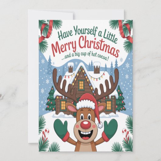Hert Kerstmis met Kerstgroet Kaart (Voorkant)