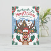 Hert Kerstmis met Kerstgroet Kaart (Staand voorkant)