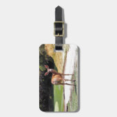 hert kijkt naar de camera natuur bagagelabel (Voorkant verticaal)