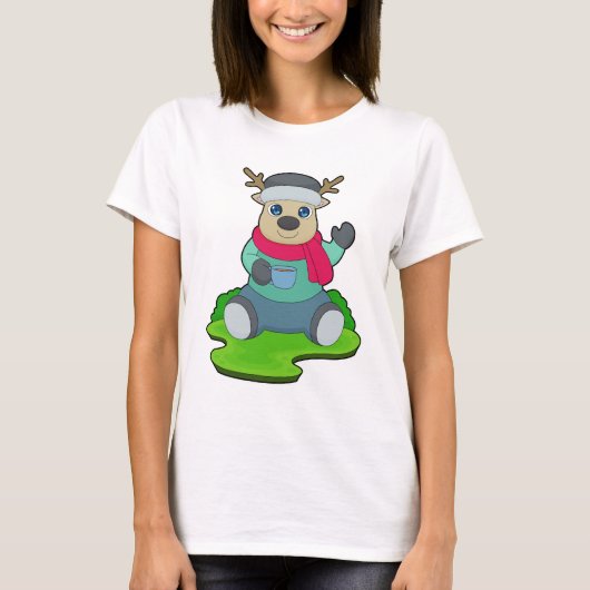 Hert koffiekopje t-shirt (Voorkant)