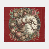 Hert met decoratie fleece deken (Voorkant (Horizontaal))