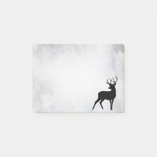 Hert met gewei Zwarte Silhouette Post-it® Notes (Voorkant)
