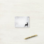 Hert met gewei Zwarte Silhouette Post-it® Notes (Op bureau)