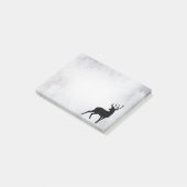 Hert met gewei Zwarte Silhouette Post-it® Notes (Schuin)