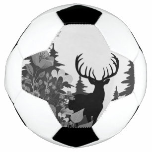 Hert met grote gewei uit het bos  voetbal