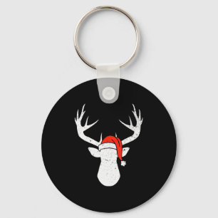 Hert Met Kerstman Hoed Kerst Pijama Jacht Cadeau Sleutelhanger