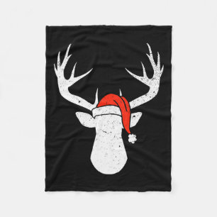 Hert Met Kerstman Hoed Kerstmis Pyjama Jacht Cadea Fleece Deken