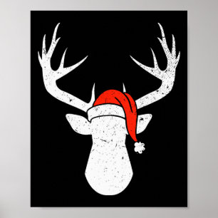 Hert Met Kerstman Hoed Kerstmis Pyjama Jacht Cadea Poster