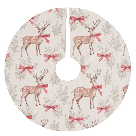 hert met rode strik kerstpatroon kerstboom rok (Voorkant)