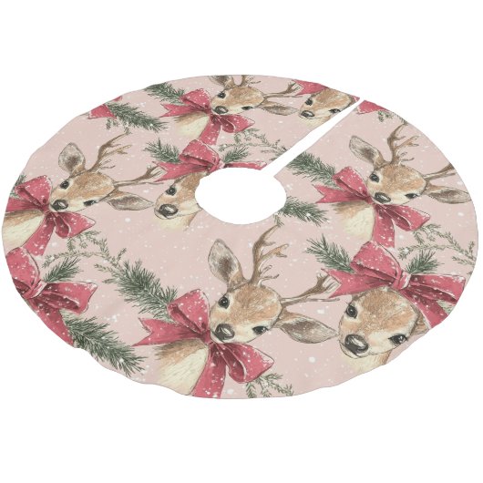  hert met rode strik kerstpatroon kerstboom rok (Gekanteld)