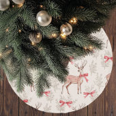  hert met rode strik kerstpatroon kerstboom rok