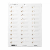 Hert met strik Kerstmis Etiket (Full Sheet)
