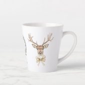 Hert met strik Kerstmis  Latte Mok (Rechts)