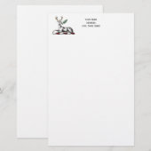 Hert met varen Heraldisch embleem Briefpapier (Voorkant / Achterkant)