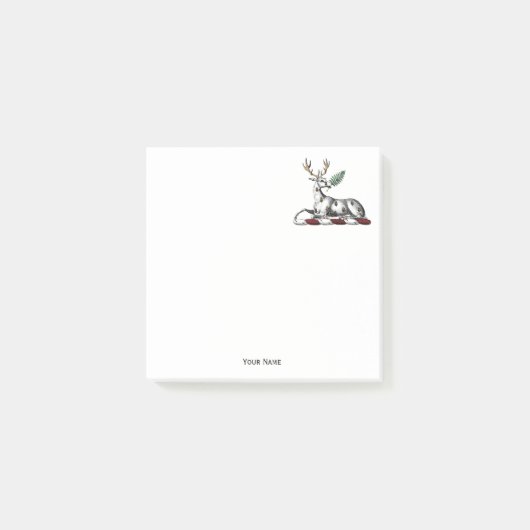 Hert met varen Heraldisch embleem Post-it® Notes (Voorkant)