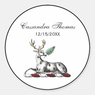 Hert met varen Heraldisch embleem Ronde Sticker
