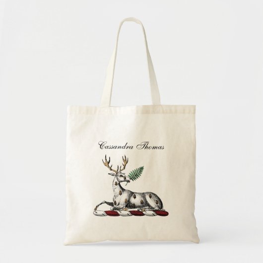 Hert met varen Heraldisch embleem Tote Bag (Voorkant)