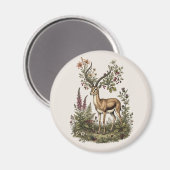 Hert met wilde bloem magneet (Voorkant / Achterkant)
