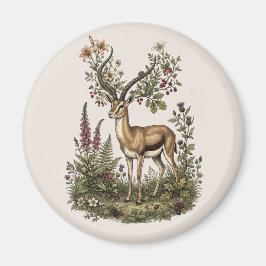 Hert met wilde bloem magneet