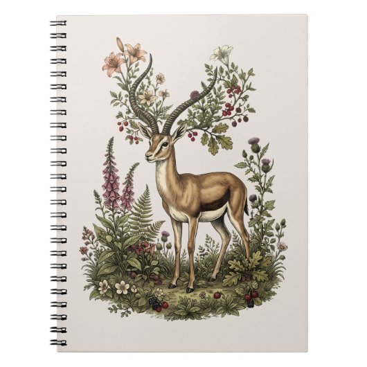 Hert met wilde bloem notitieboek (Voorkant)