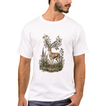 Hert met wilde bloem