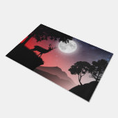 hert onder de rode maan deurmat (Schuin)