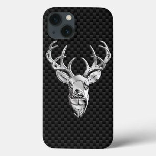 Hert op Koolstofvezel Stijlprint iPhone 13 Hoesje