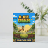 Hert, Retro 8-Bit Pixel Art Briefkaart (Staand voorkant)