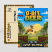 Hert, Retro 8-Bit Pixel Art Briefkaart (Voorkant / Achterkant)