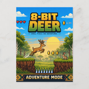 Hert, Retro 8-Bit Pixel Art Briefkaart