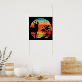 HERT RETRO ZONSONDERGANG POSTER (Keuken)