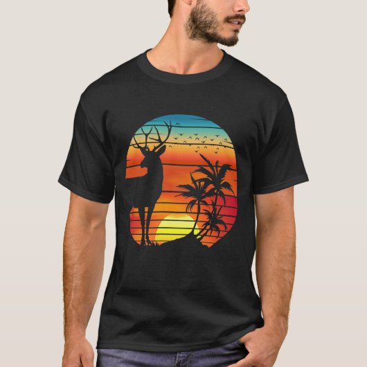 HERT RETRO ZONSONDERGANG  T-SHIRT (Voorkant)