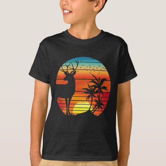 HERT RETRO ZONSONDERGANG T-SHIRT (Voorkant)