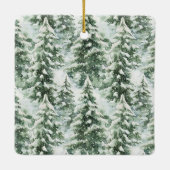 Hert Rood Jas Sneeuw Kerstmis Keramisch Ornament (Achterkant)