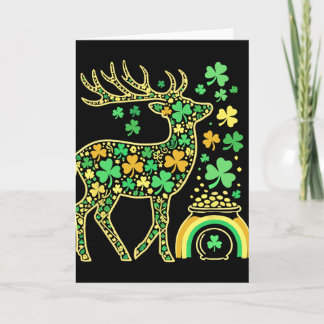 Hert Shamrock Kabouter Patrick's Day Dames Heren Kaart