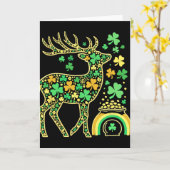 Hert Shamrock Kabouter Patrick's Day Dames Heren Kaart (Gele Bloem)