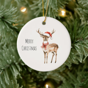 Hert Sinterklaas Hoed Kerstmis Keramisch Ornament