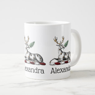 Hert Stag met Varens Heraldisch Wapenschild Emblee Grote Koffiekop