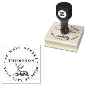 Hert Stag met Varens Heraldisch Wapenschild Emblee Rubberstempel (Gestempeld)
