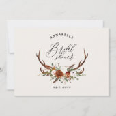 Hert terracotta roest bloemrijke elegante bruidsdo kaart (Voorkant)