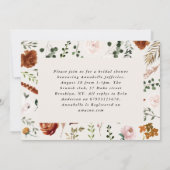 Hert terracotta roest bloemrijke elegante bruidsdo kaart (Achterkant)