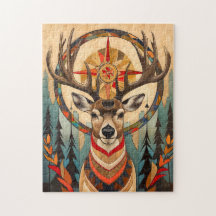 Hert Totem – Sierlijke Art Deco Geest