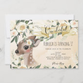 hert van bosgebied - 1 ^ e verjaardag - uitnodigin kaart (Voorkant)