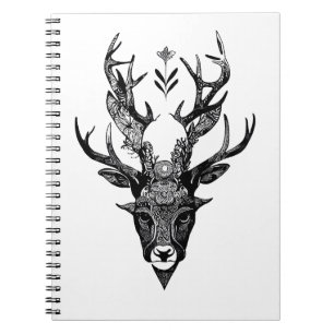 hert wild dier Natuur illustratie art tatt Notitieboek