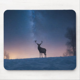 Hert Wild Majestueus Dier Op Een Sterrennacht In H Muismat
