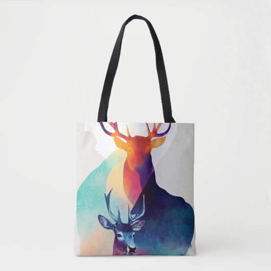 hert wilde Natuur dierlijke kleuren kunst schilder Tote Bag (Voorkant)