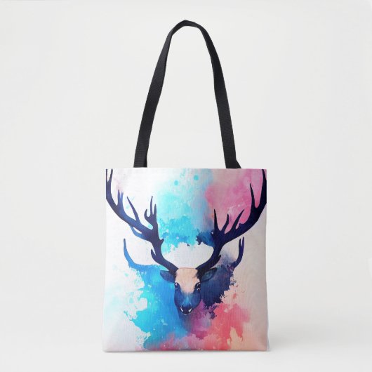 hert wilde Natuur dierlijke kleuren kunst schilder Tote Bag (Voorkant)