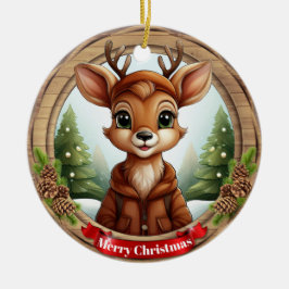 Hert Xmas Karakter Rendier Dier Kerstmis Cer Keramisch Ornament
