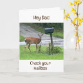 HERT ZEGT "HÉ PAPA, Kijk EENS IN JE BRievenbus" VE Kaart (Gele Bloem)